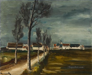 地味なシーン Painting - フランダースの道 モーリス・ド・ヴラマンクの計画シーンの風景